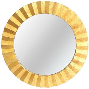 Image de Heart of the Home Miroir rond en métal design Flora - Diam. 80 cm - Doré