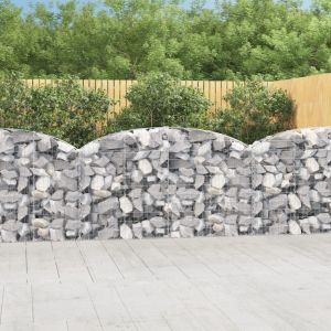 VidaXL Panier de gabions arqué 200x30x100/120 cm Fer galvanisé n/a