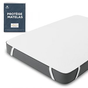 Protege Matelas 200x220 Impermeable Certifi&eacute; Oeko TEX par Twinzen - Alese 200x220 cm en Coton Respirant avec 4 Coins Elastiques