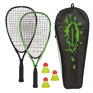 Image de Schildkröt Funsports Set de Speed Badminton, 2 Raquettes en Aluminium Pratiques, Longueur 54,5 cm, 3 Volants, Parfait pour Un Jeu de Badminton Résistant au Vent et Rapide, dans Un Sac, 970906