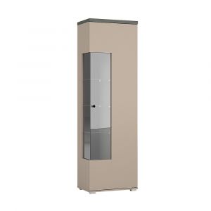 Vitrine 1 porte Opio Taupe et Anthracite