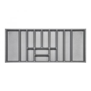 ORGA-BOX 3 Range-couverts Profondeur : 473 x Largeur : 1091 mm gris argent&eacute; avec structure Canvas pour tiroirs de 120 cm