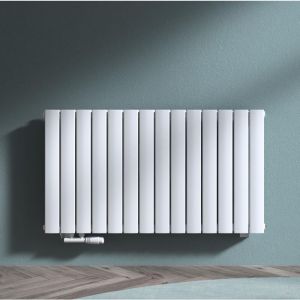 Sogood Radiateur de Salle de Bains Chauffage Central 60 x 108 cm Radiateur &agrave; Eau Chaude Panneau Double Couches Horizontal Blanc 1189W