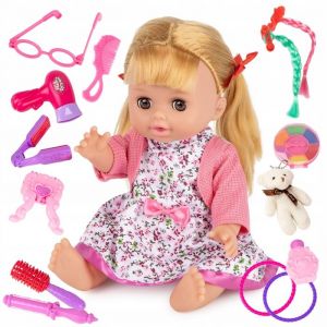 Poup&eacute;e b&eacute;b&eacute; - Kinderplay MiMi KP2010 - 30 cm - Sons interactifs - Accessoires de coiffure