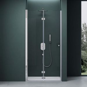 Mai & Mai Paroi de Douche en Niche 100x190cm Pare Douche Transparent Porte Pivotante Pliante avec Rev&ecirc;tement Nano Easy Clean Teramo26K