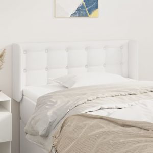 VidaXL T&ecirc;te de lit avec oreilles Blanc 93x16x78/88 cm Similicuir