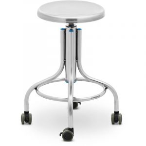 Steinberg Systems - Tabouret labo Tabouret de laboratoire Réglable en hauteur Inox 45 - 60 cm 100 kg