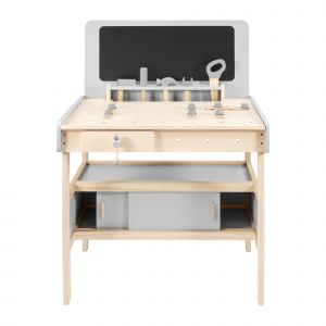 Mamabr Etabli Enfant Etabli en Bois pour Enfants Atelier de Bricolage XXL, + de 50 Pièces d'accessoires avec Ceinture pour Visser, Dévisser & Réparer Certifié