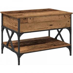 VidaXL Table basse Bois Ancien 70x50x50cm Bois d'ing&eacute;nierie