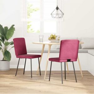 VidaXL Chaises &agrave; manger lot de 2 Rouge bordeaux Velours 4101191