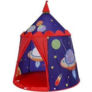 Image de Songmics Tente de Jeu, Château pour Enfant, Maison de Jeu Intérieure et Extérieure, Portatif avec Sac de Transport, Cadeau, Certifiée par EN71, Bleu LPT01BU