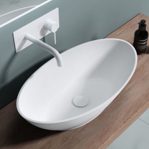 Image de Lavabo vasque à poser blanc mat 62cm lave main colossum-807M 62,5x34,5x17,5cm - Blanc mat - Sogood