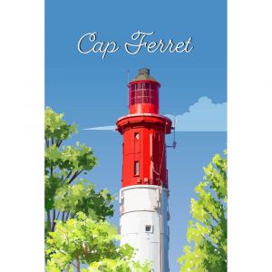 Ceanothe Tableau sur toile illustration cap Ferret 30x45 cm