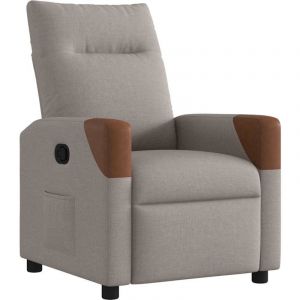 VidaXL Fauteuil inclinable Taupe Tissu