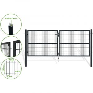 Portail battant grillagé RAZO 300x120cm GRIS