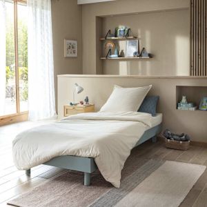 Terre de Nuit Sommier kit en bois massif vert d'eau 90x200