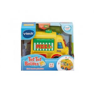 Vtech Tut tut bolide ville - enzo camion pizzaiolo - food truck marchand pizza - jouet interactif - set vehicule enfant et carte