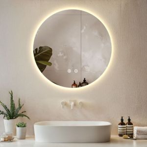 TecTake Miroir de salle de bain LED AURORA, r&eacute;glable, avec 3 couleurs de lumi&egrave;re - 60 cm