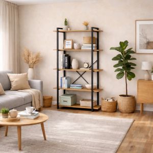 Concept-Usine Tydo etag&egrave;re 5 rangements 150 cm ch&ecirc;ne et noir