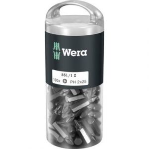 Wera Embout cruciforme PH 1/4'' grand pack, 25 mm de long, Dimensions : PH 2 -