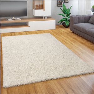 Paco Home - Tapis Shaggy Longues M&egrave;ches En Diff&eacute;rentes Tailles Et Coloris 80x150 cm, Ivoire (Cr&egrave;me)