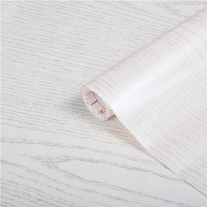 DC Fix Papier adhésif pour meuble effet bois perle Blanc - film autocollant décoratif rouleau vinyle - pour cuisine, porte, table - décoration revêtement peint stickers collant - 45 cm x 2 m