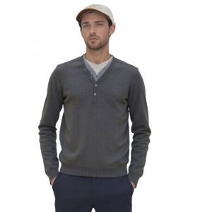 Pull Col V Homme Gris D&eacute;contract&eacute; &Agrave; Manches Longues - Style &Eacute;l&eacute;gant En Coton 100%