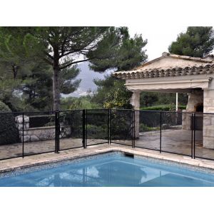 Barri&egrave;re piscine Beethoven RIGIDE sur platines Noire 0,94m