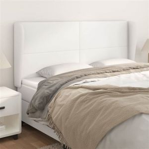 VidaXL Hoofdbord met randen 163x23x118/128 cm kunstleer wit3117773