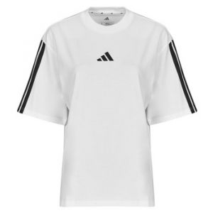 Adidas Femme Essentials 3-Stripes Boyfriend T-Shirt, White/Black, XL