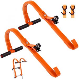 Vevor - Fixation deechelle paire avec roues, support en acier durable, rehausseur de faite de toit avec barre en t en caoutchouc pour proteger les