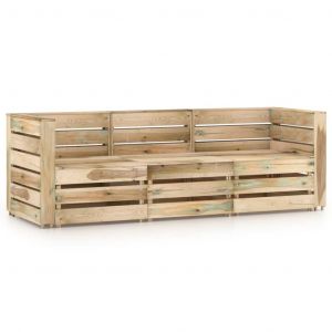 VidaXL Canapé de jardin 3 places Bois de pin imprégné de vert. Produit Neuf ! Garantie 0 ans !