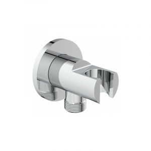 Ideal Standard Ideal - Coude de raccordement mural IDEALRAIN avec support de douche rond chromé I