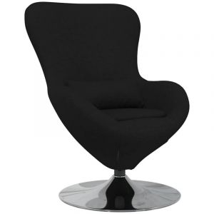 VidaXL Chaise Œuf Tissu Noir