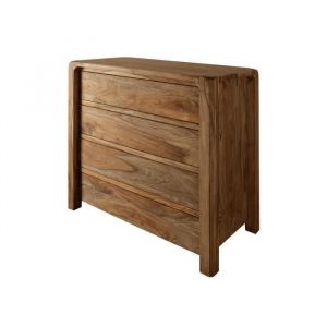 Massivmoebel24 - Commode 96x50 Acacia laqué Tabac bueno 4004