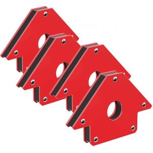 wiltec Kit 4x Aimants de soudure avec Force de maintien de 32 kg, &Eacute;querre magn&eacute;tique de 190 x 120 x 26 mm, 45&deg;, 90&deg;, 135&deg;, Positionneurs de soudage