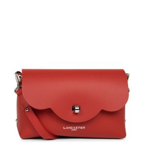 Lancaster Pochette Rouge à Rabat avec Fermoir Rotatif CITY FLORE