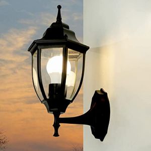 Licht-erlebnisse - Rustikale Außenlampe lyon schwarz Laterne wetterfest - Schwarz - Noir