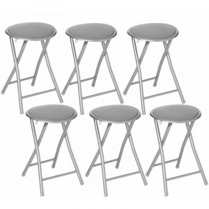 Five Simply Smart - Lot de 6 Tabourets pliants en PVC - Gris