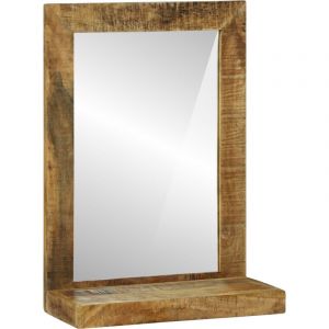 VidaXL Miroir de Salle de Bain 50x22x70 cm en Bois Massif de Manguier Rugueux