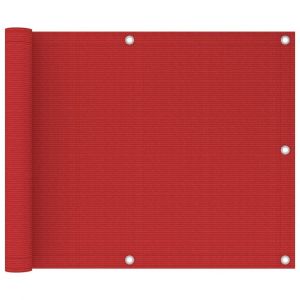 Écran de balcon brise pare vue protection confidentialité 75 x 300 cm PEHD rouge 02_0010352
