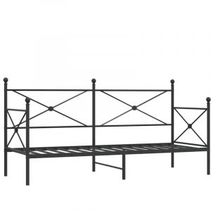 VidaXL Lit de repos sans matelas noir 90x190 cm acier