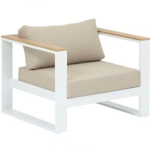 Hesperide Fauteuil salon "Empéria" blanc en aluminium traité en epoxy
