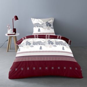 Dourev Housse de couette flanelle + 1 taie