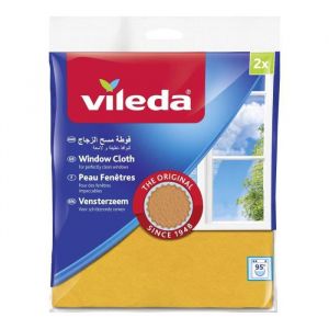 Vileda Peau Nettoyante Vitre - L`Originale Chamois&eacute;e Synth&eacute;tique, Pack de 2 - 141960