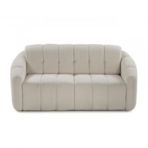 Inside75 Canap&eacute; convertible express VIGO couchage 120cm matelas Stella 17cm boucl&eacute; beige