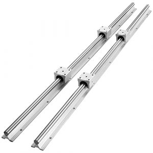 VEVOR SBR16UU Lot de 2 guides linéaires SBR16-800 mm en acier au carbone en aluminium avec 4 blocs de glissement SBR16UU Roulement linéaire Pièces CNC pour imprimante 3D Fraiseuse/Tour