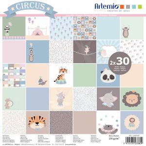 Image de Artémio Assortiment de 60 feuilles Cirque 30 x 30 cm