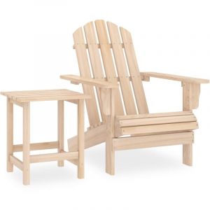 Image de VidaXL Chaise de jardin Adirondack avec table Bois de sapin massif