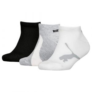 Puma 100000969 Chaussettes de Baskets, Blanc/Gris/Noir, 31/34 EU (Lot de 3) Mixte Enfant